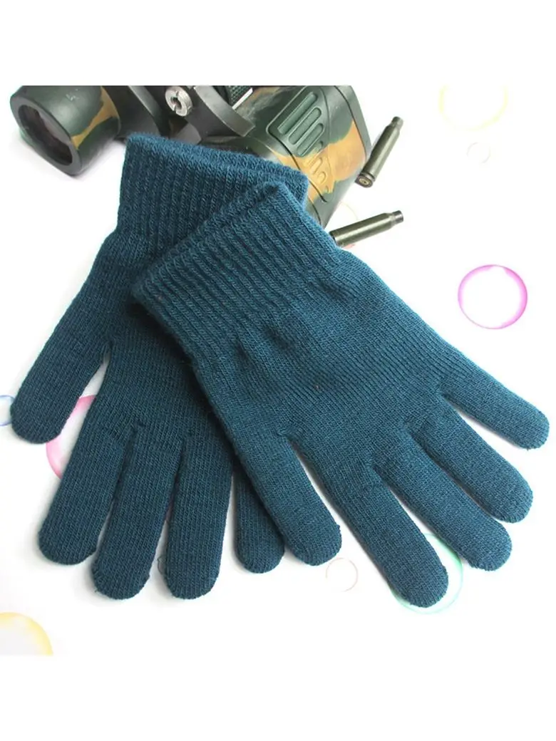 AliExpress NONE Winter Warm Gloves Five Fingers Touch-screen Knitted Thick Gloves Outdoor Cycling Students Windproof Finger Covers