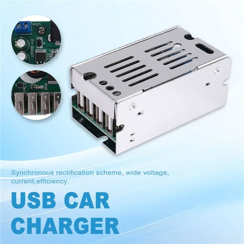 Stable-Usb Car Fast Buck Module 24V/12V To 5V 5A 4 Port Usb Converter Fortruck Bus Power Driving Recorder Phone
