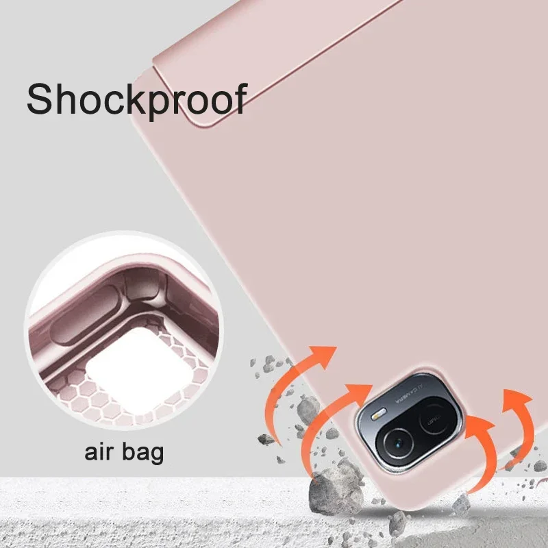 Soft Silicone Tablet Case For Xiaomi MI Pad Case 8 7 6 5 6S 7S Pro 12.4 Ultra Redmi K Pad 2 SE 8.7 11 12.1 inch Case Stand Cover view 4