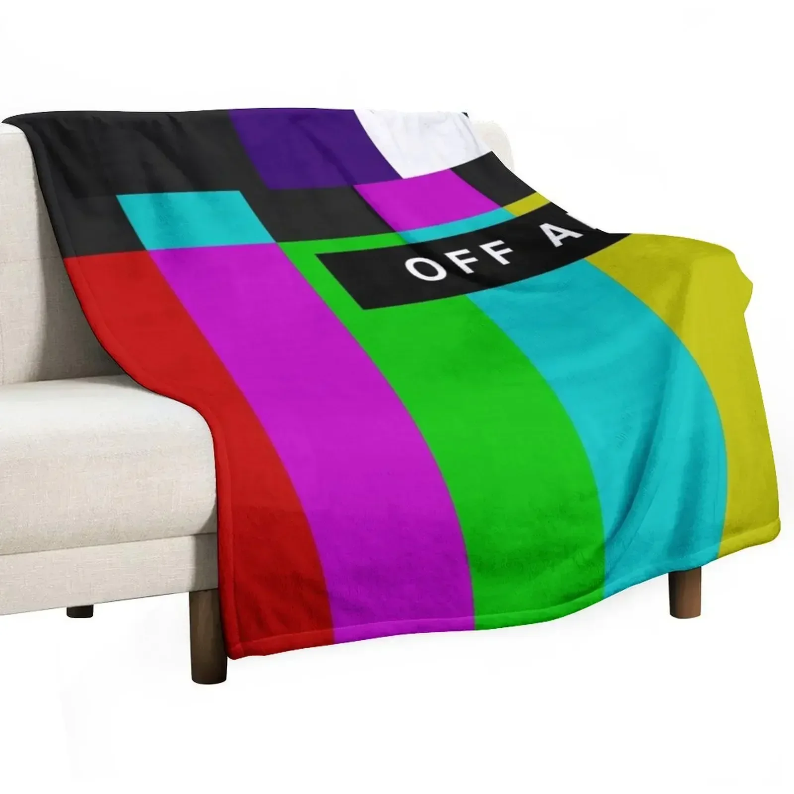 OFF AIR TV test pattern Throw Blanket Flannel warm winter Retros Blankets