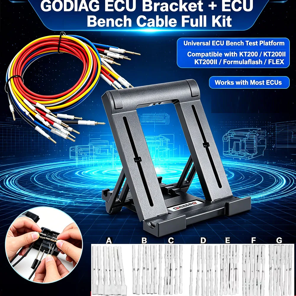 GODIAG ECU Bracket with ECU Bench Cable For KT200II For KT200 For formulaflash ECU TCU Chip Tuning Programmer Pin Adapter Cable