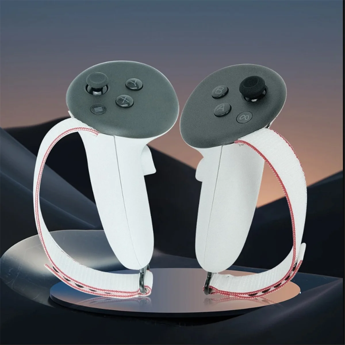 موثوقة لـ Meta Quest3 حزام اليد المضاد للسقوط ومضاد للانزلاق حلقة معدنية مشبك عصا التحكم غطاء حزام اليد استبدال الملحقات