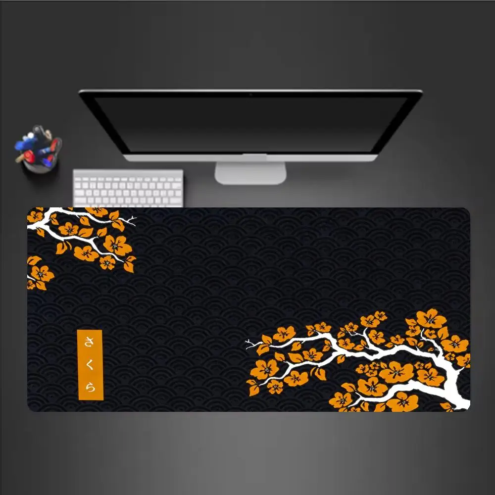 Purple Sakura Mouse Pad Large Mousepads PC Gamer XAXC Office Mouse Mats Kawaii Desk Mat Rubber Keyboard Mats Gifts 900x400
