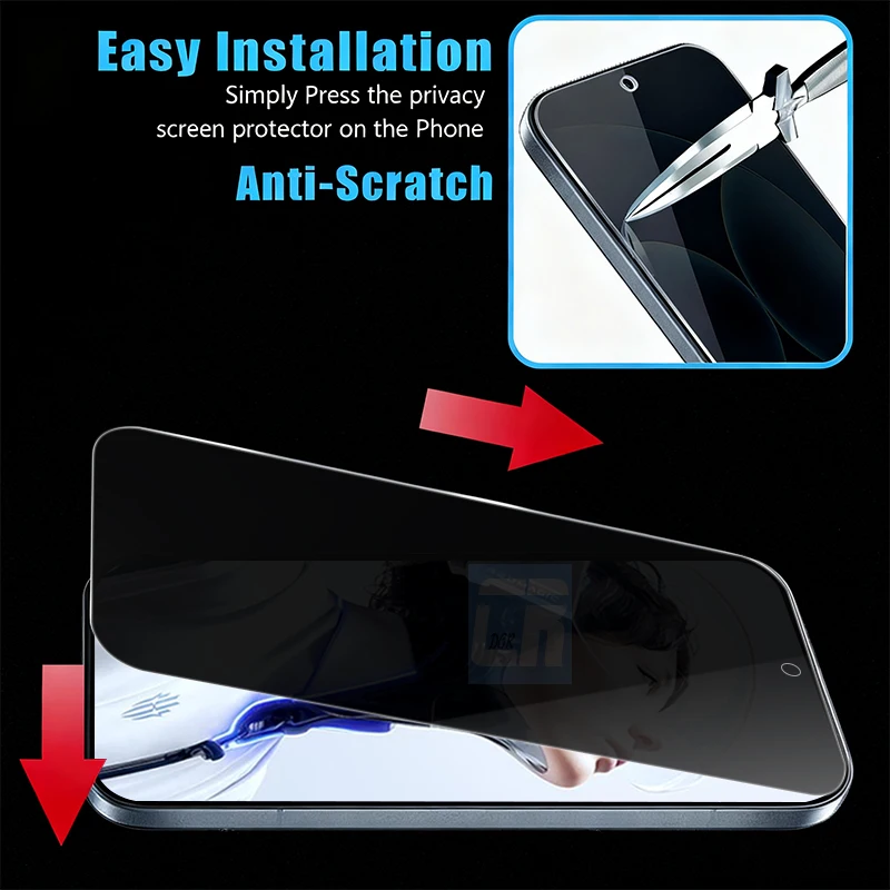 واقي شاشة للخصوصية مكون من 2-4 قطع لهاتف ZTE nubia Z80 Ultra RedMagic 11 Pro + غطاء كامل من الزجاج المقسى المضاد للتجسس طبقة رقيقة واقية