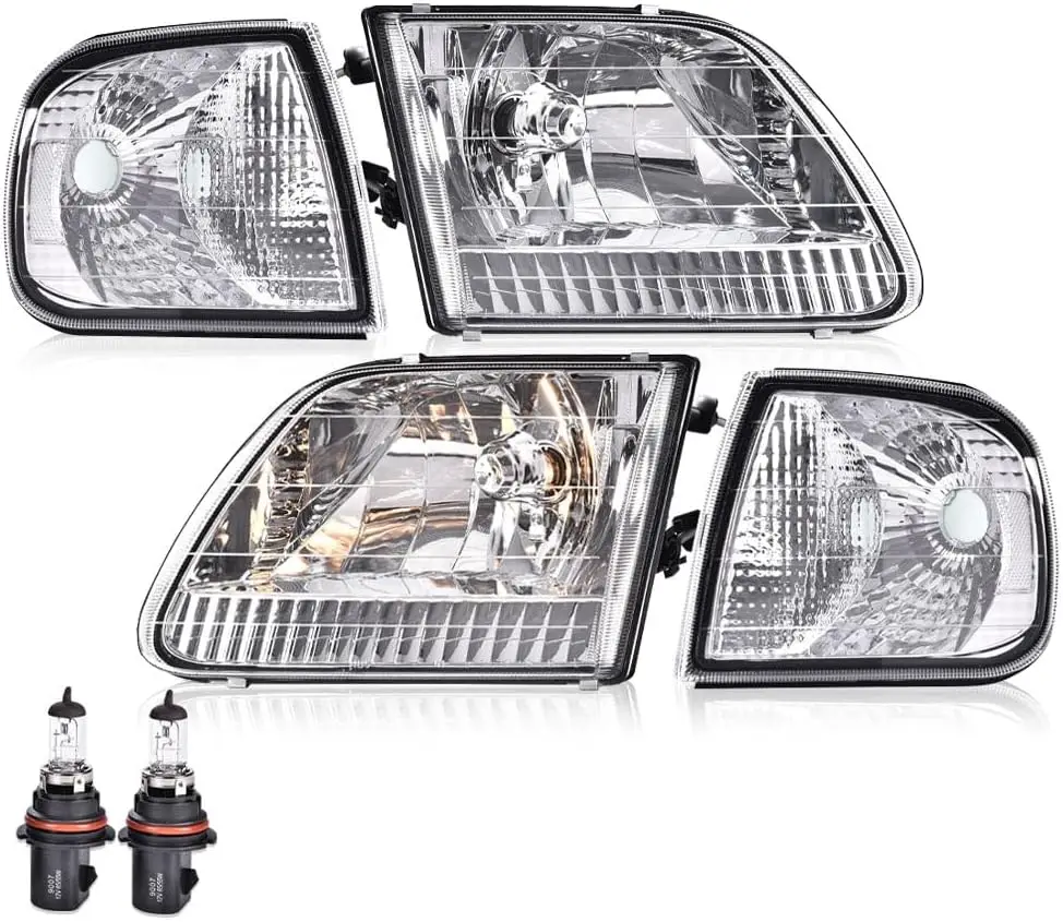 

Фара в сборе, совместимая с Ford F150/1997-2002 Ford Expedition 1997-2004 годов с прозрачными угловыми сигнальными лампами 3L3Z13008DA FO2502