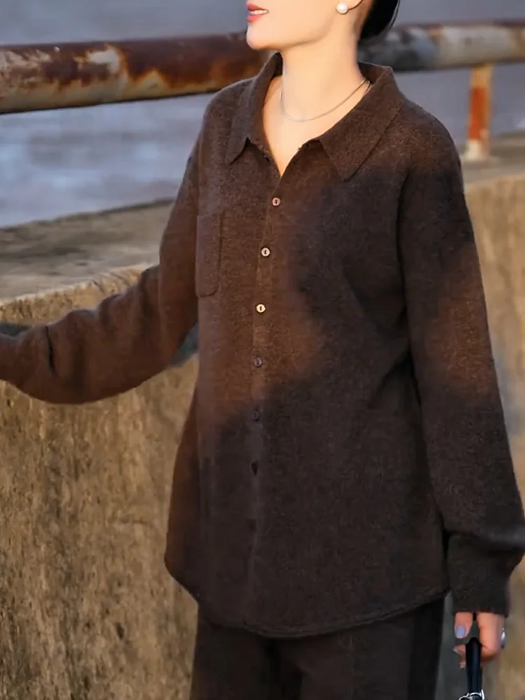 

Корейский вязаный кардиган с высоким воротником, облегающий топ, модный, больших размеров, осенняя новинка, универсальный, теплый, согревающий