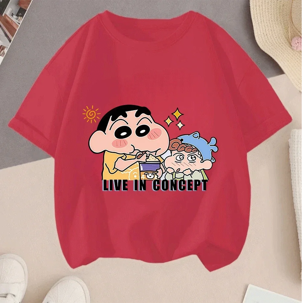 

2026 Hot Sale New Leisure Design Crayon Shinchan Cartoon Short Sleeve Casual Print Summer Fashion Clothes For Children Teenager