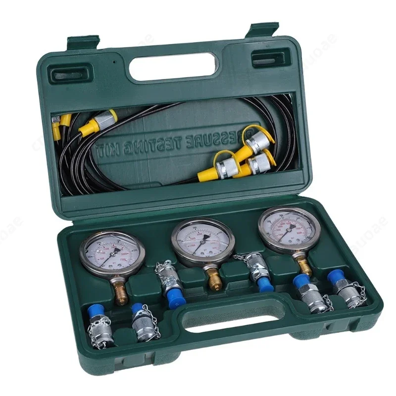 Excavator Hydraulic Pressure Test Kit with 250 400 600 Bar Hydraulic Gauges for Construction Machinery Pressure Detection Work