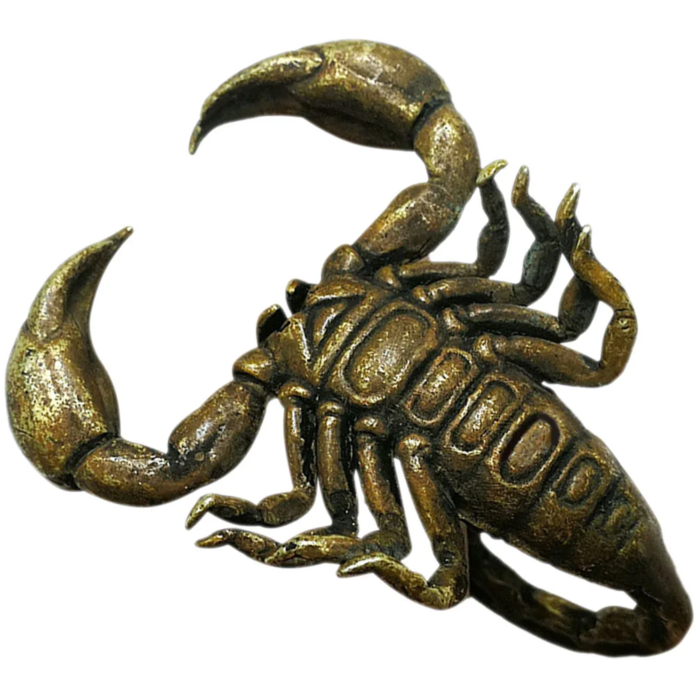 

Ornaments for The Living Room Copper Scorpion Vintage Decor Small Modeling Craft Bookcase Brass Metal