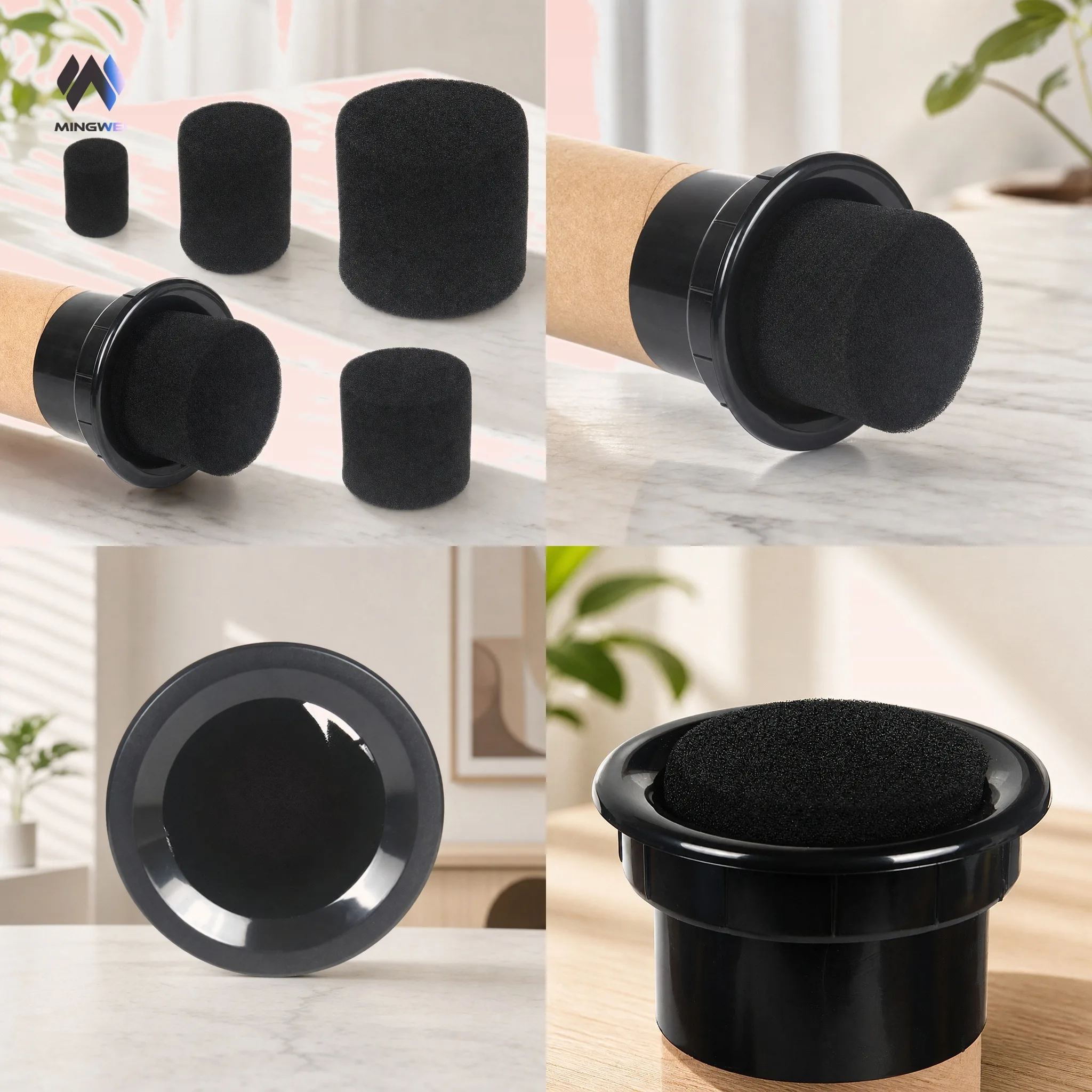 MW Audio 4pcs Speaker Bass Phase Sponge Duct Cotton Stopper Exhaust Hole Inverted Tube Guide Hole Cylinder For Speaker Enclosure