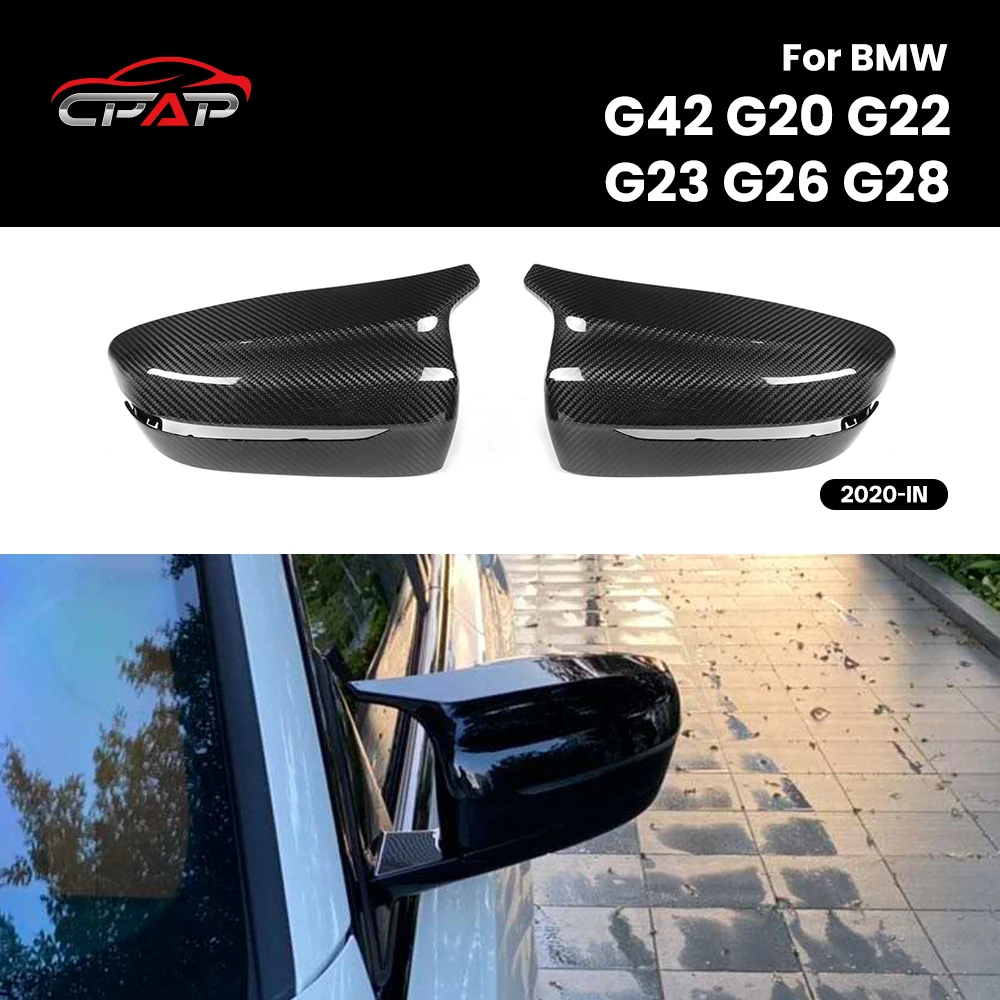 

Real Dry Carbon Fiber Mirror Cap For BMW G42 G20 G22 G23 G26 G28 2020-IN Car Side Door Rearview Mirror Covers Cap M5 Style