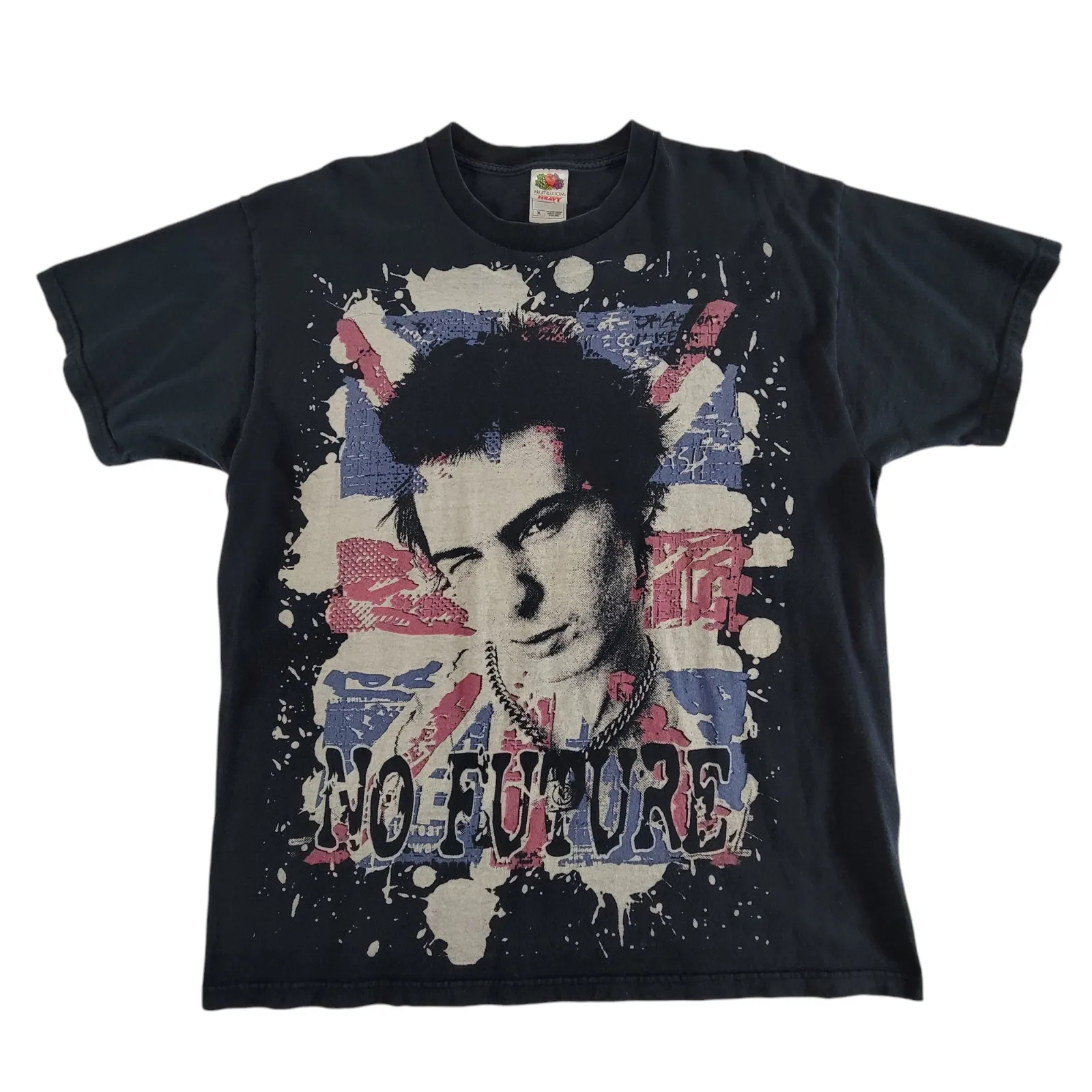 Vintage Sid Vicious No Future Shirt XL Black Sex Pistols Band Tee 90's RARE