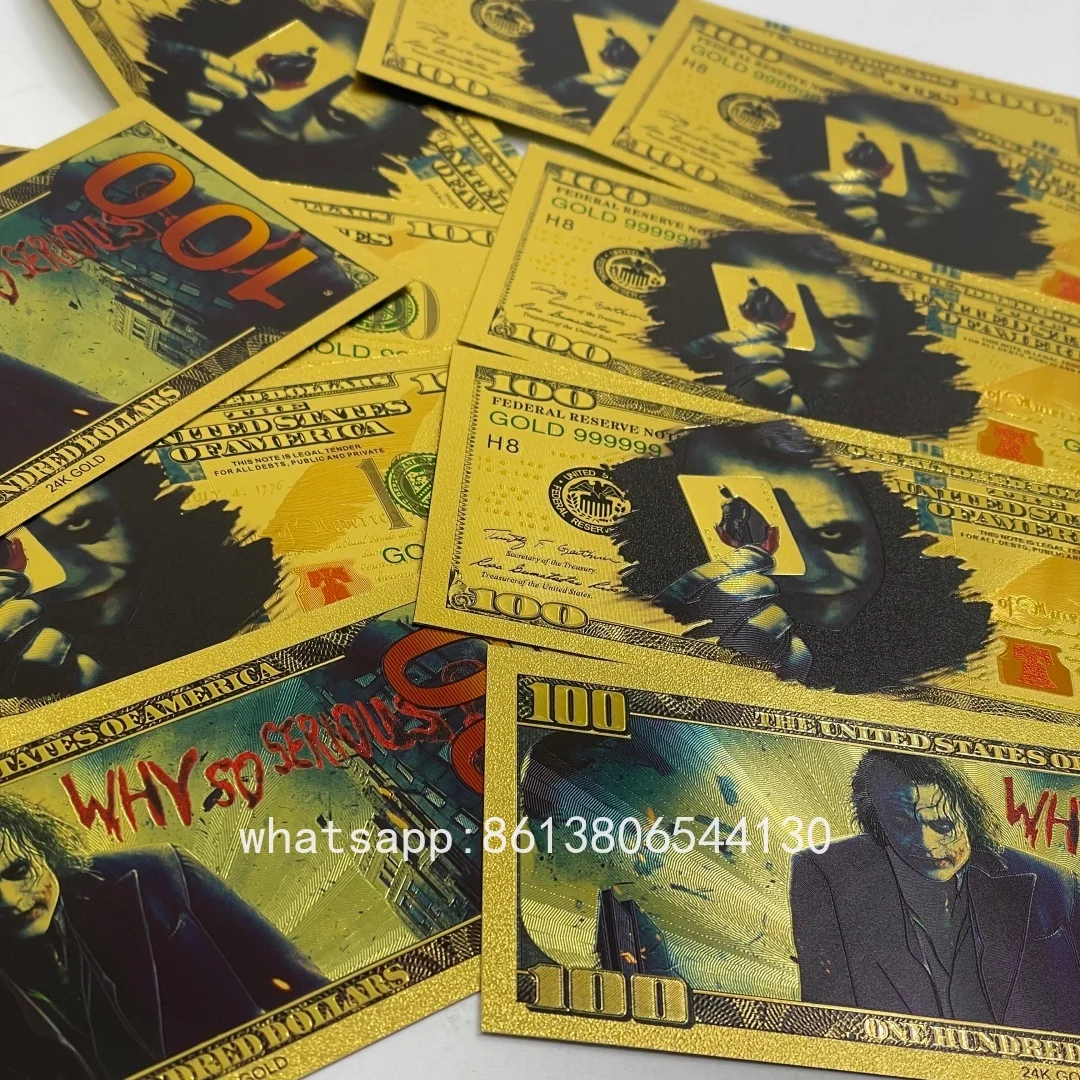 

Коллекционная банкнота с золотой фольгой: DC Бэтмен, Темный рыцарь, Джокер (Хит Леджер) – Аниме-тематика, подарок-сувенир