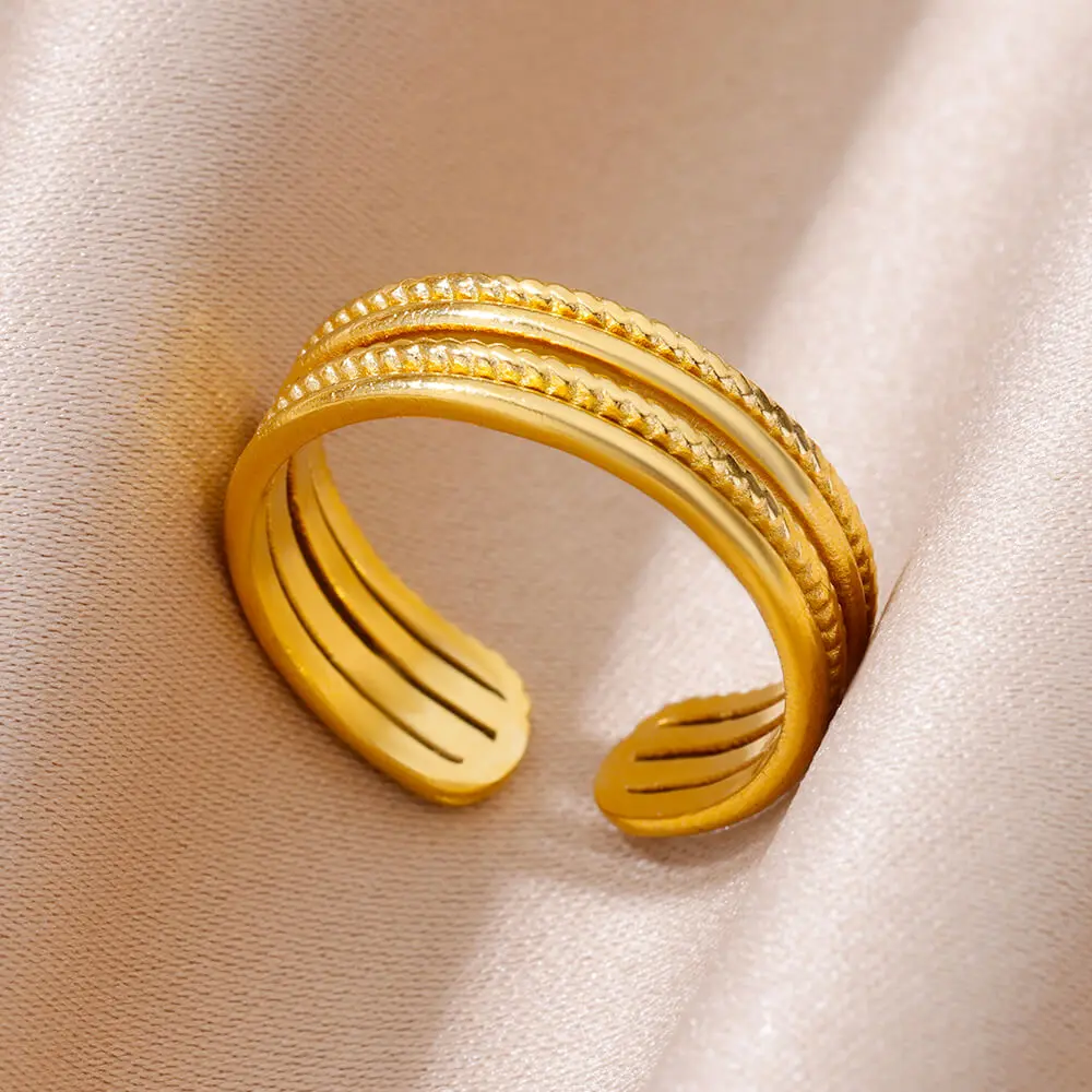 316L roestvrijstalen ringen voor vrouwen goudkleur nooit vervagen luxe klassieke ringen bruidspaar ringen sieraden gratis verzending