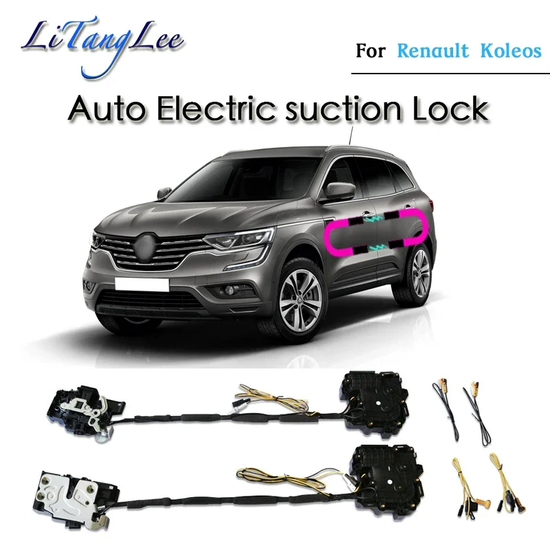 For Renault Koleos 2016~2023 ​​Car Soft Close Door Latch Pass Lock Actuator Auto Electric Absorption Suction Silence Closer