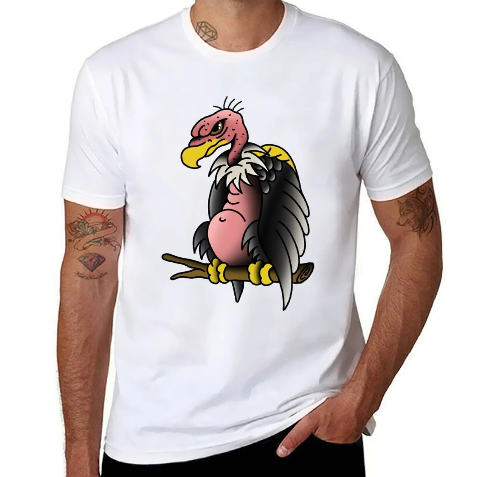 

Bad Vulture Tattoo Design T-Shirt man tshirt black cotton t-shirt plain for man package t shirt for man T-Shirt