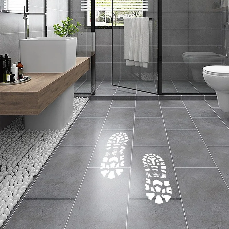 Рождественские наклейки со следами Санта-Клауса, украшения для праздничной сцены, белые следы, наклейки на домашний пол, украшения, праздничные подарки