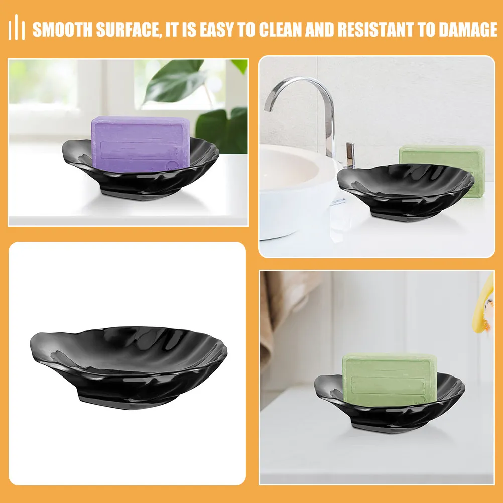 2Pcs Elegant Shell Shaped Soap Dish Ps Plastic Non Slip Bottom Soap Holder for Bathroom Kitchen Desktop Smooth Surface Wear