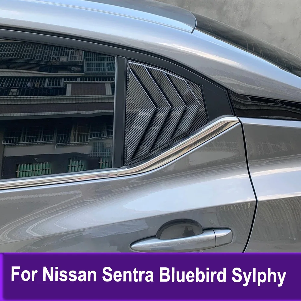 

ABS Black Rear Window Louvers Spoiler Cover Trim Car Exterior Accessories For Nissan Sentra Bluebird Sylphy 2020 2021 2022-2024