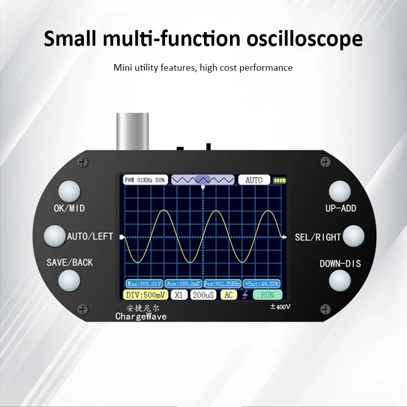 High Performance Mini Handheld Digital Oscilloscope Single Channel Digital AUTO Oscilloscope 500KHZ2.5MHZ Electronic Repair Tool