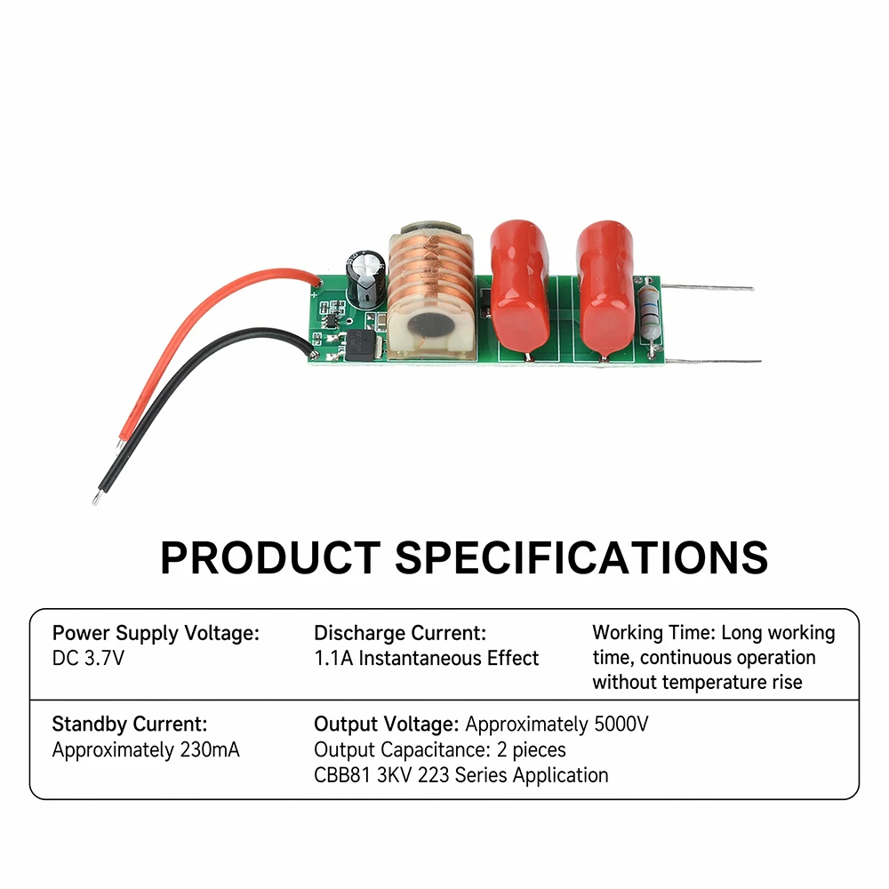 DC3.7V to 5KV Arc Pulse Transformer 5000V High Voltage Generator Mosquito Killer DIY Kit Mini Boost Step Up Inverter for Swatter