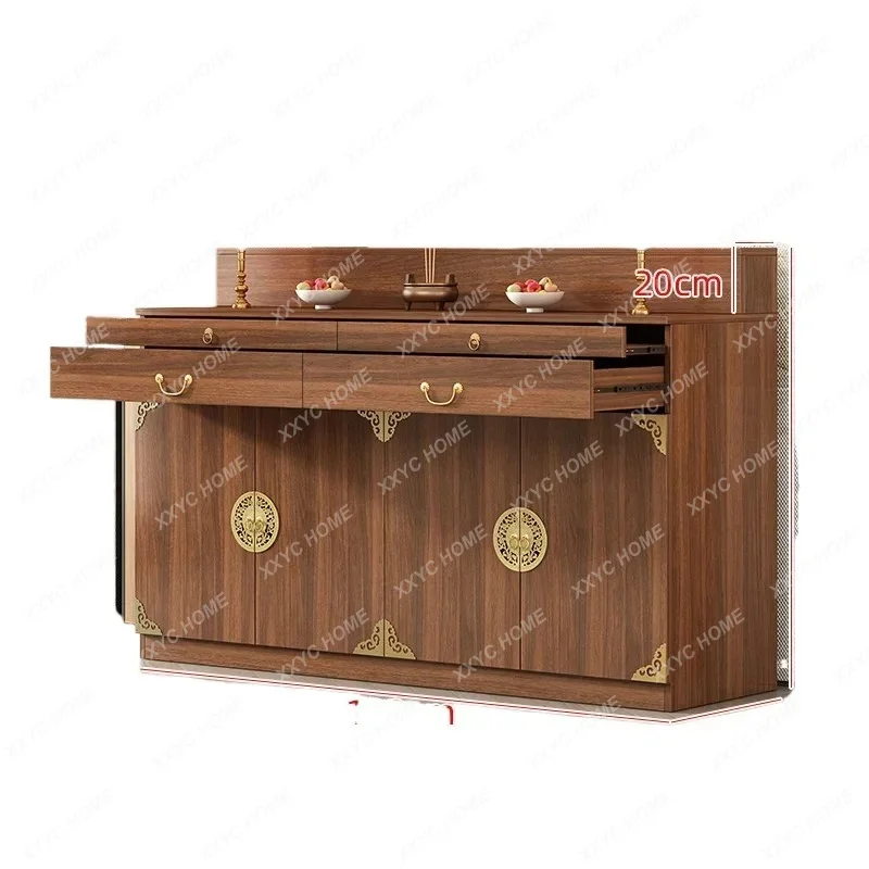 XXtable Buddhist shrine Chinese solid wood cabinet Household incense case Buddha statue cabinet