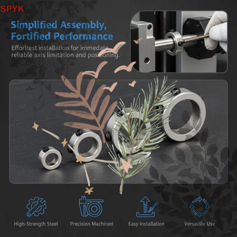 10Pcs Lead Screw 304 Stainless Lock: Collar Block Ring Axis Sleeve Bore 2-12mm DIY 3D Printer CNC