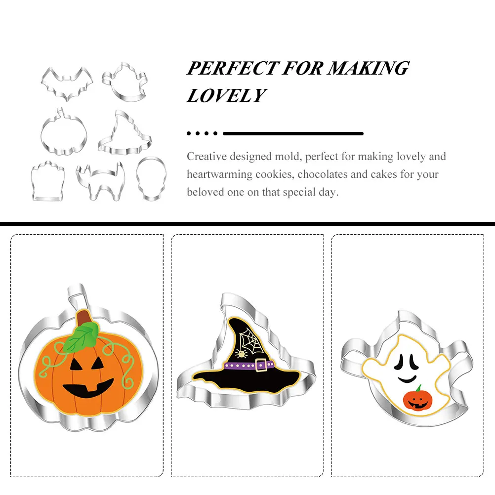 

7 Pcs Biscuit Mold Baking Accessory Molds Fondant Decorate Halloween Style Cookie DIY Stainless Steel Convenient Cutter