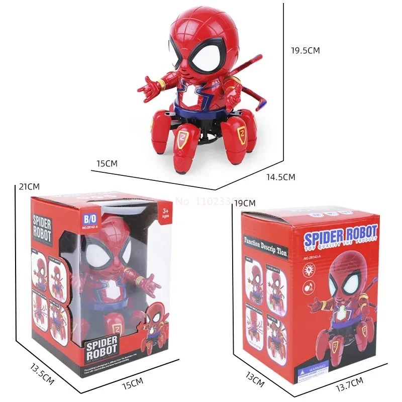 Spider Man Actiefiguren Dansende Robot Muzikale Lichte Elektrische Pop Speelgoed Zwarte Spiderman Baby Kinderen Grappig Speelgoed Verjaardagscadeau