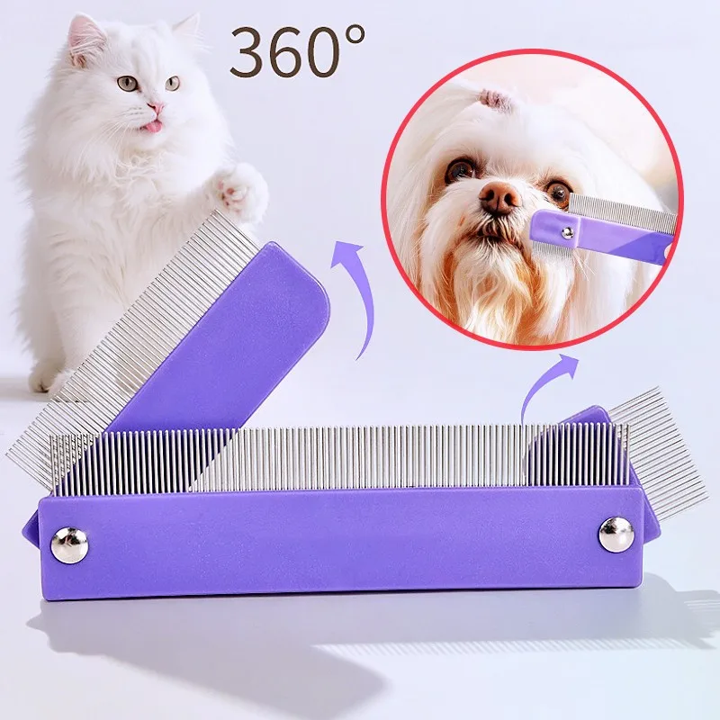 

Dog Comb Foldable Flea Combs Dogs Brush Dense Tooth Pet Hair Remover Dog Grooming Brush Pet Face Brushees Flea Comb Pet Products