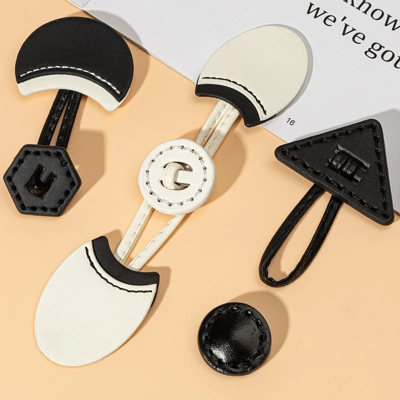2pcs PU Leather Sew-On Button Closures DIY Sewing Accessories for Coat/Clothing/Jacket