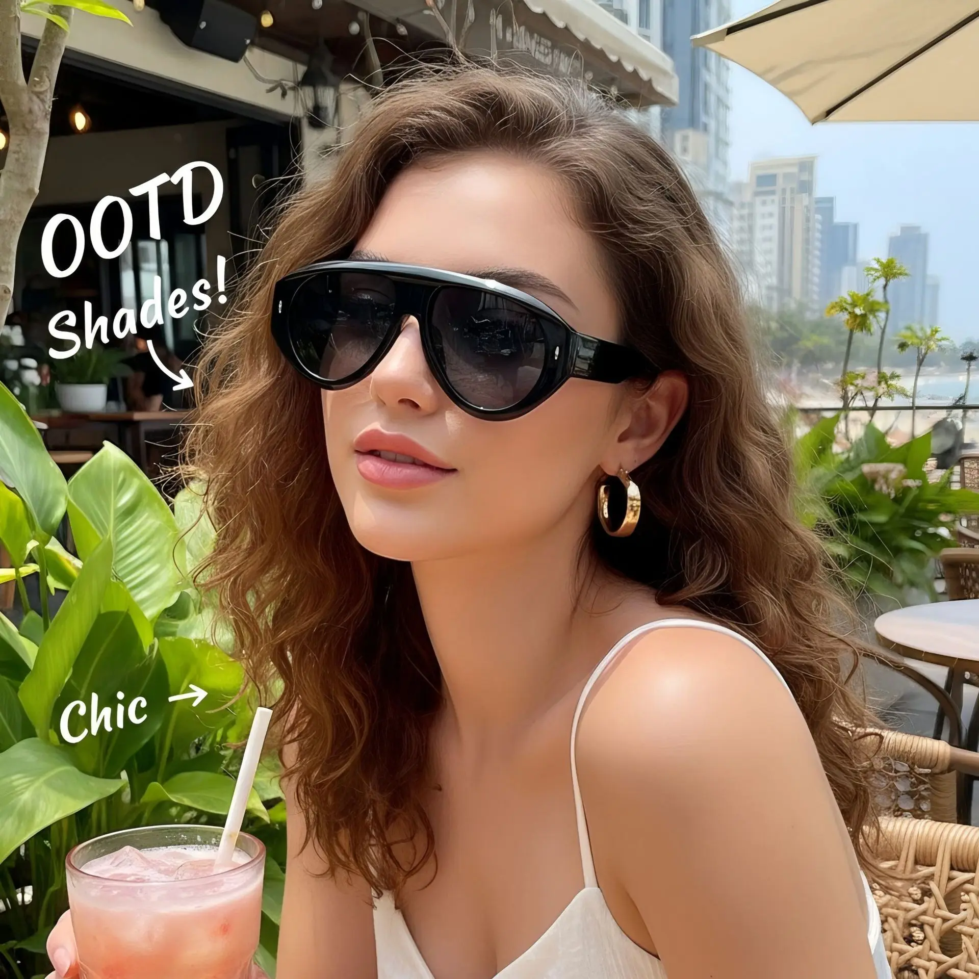 Gafas de sol de montura grande de nueva moda, estilo punk y hip-hop, gafas de sol versátiles con forma de flecha para streetwear.