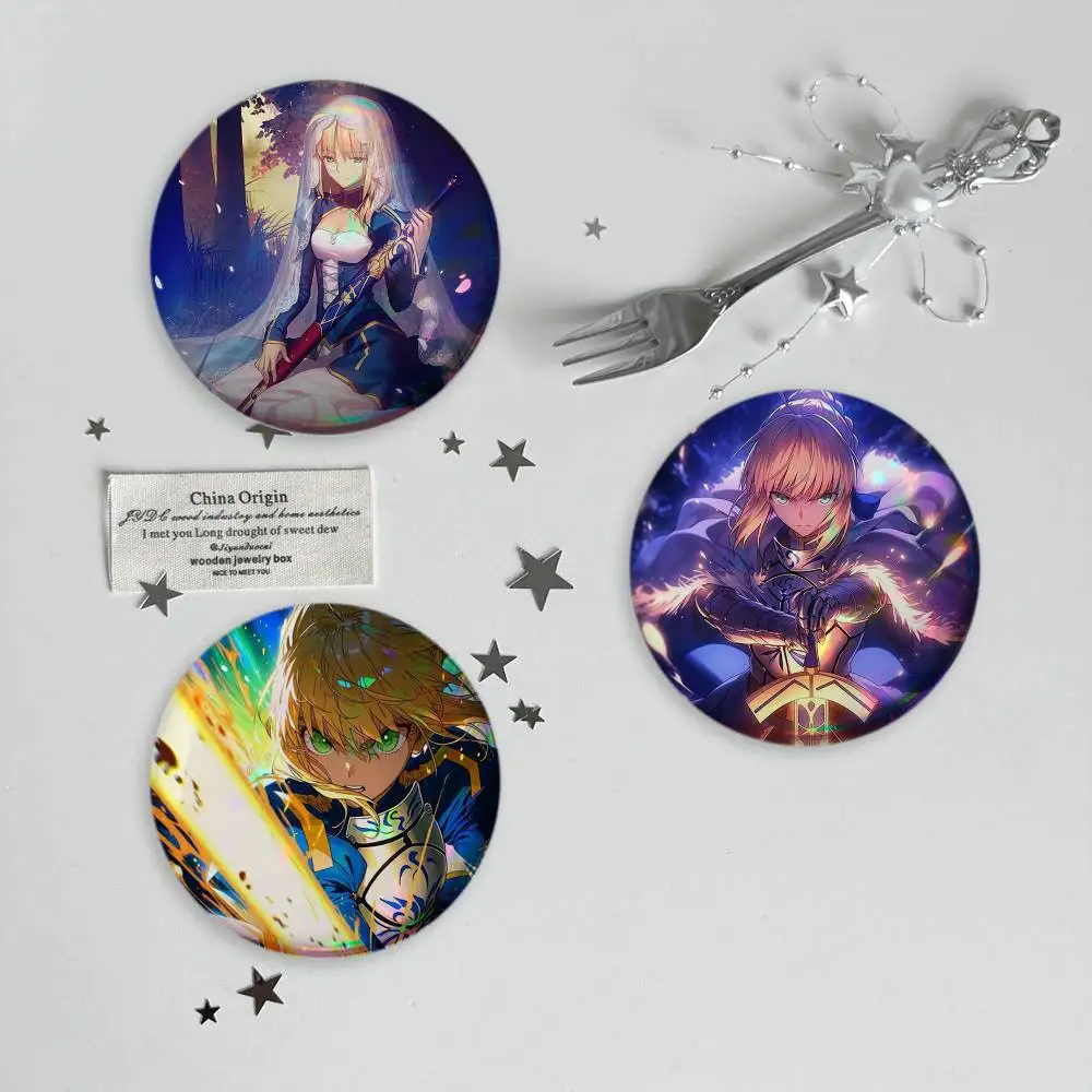 Saber Artoria Pendragon Fate Grand Order FGO Brooches Cartoon Badge Pins Backpack Hat Accessories