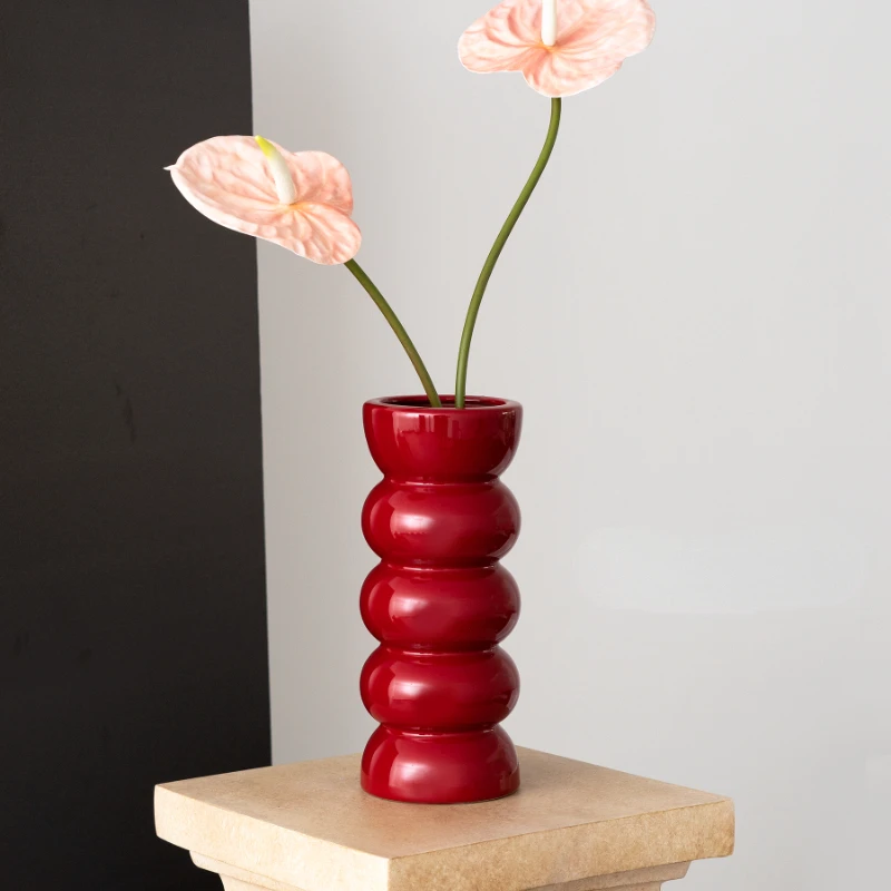 

Tomatoes on sticks Red Ceramic Vase Arrangement Home Entrance Decoration Sample Room Relocation Wedding Room Layout