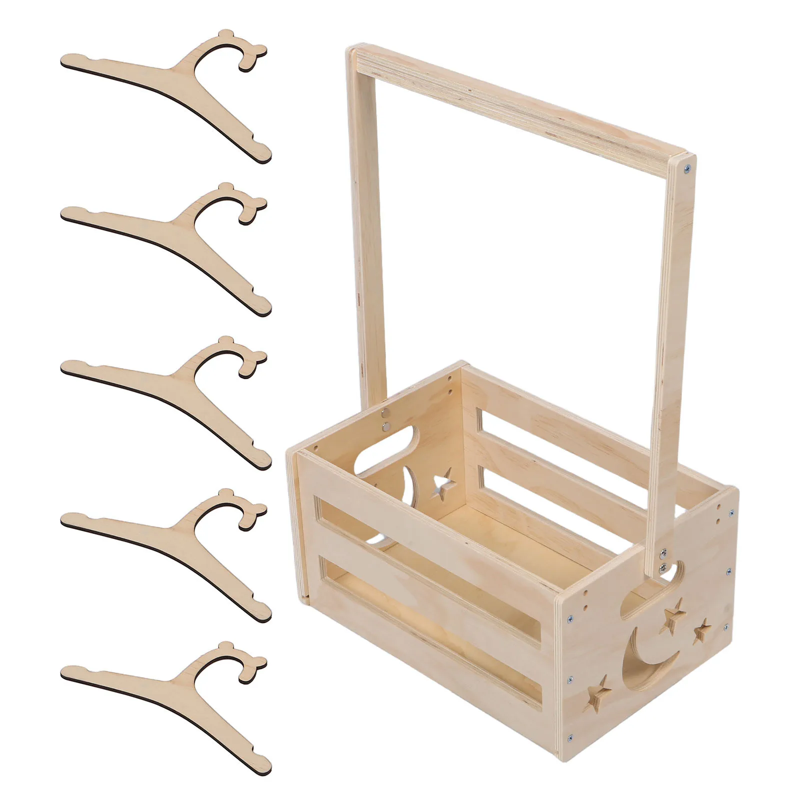 

Wooden Storage Crate Hamper Handled Nursery Organizer Large Capacity Clothes Storage Box Essentials