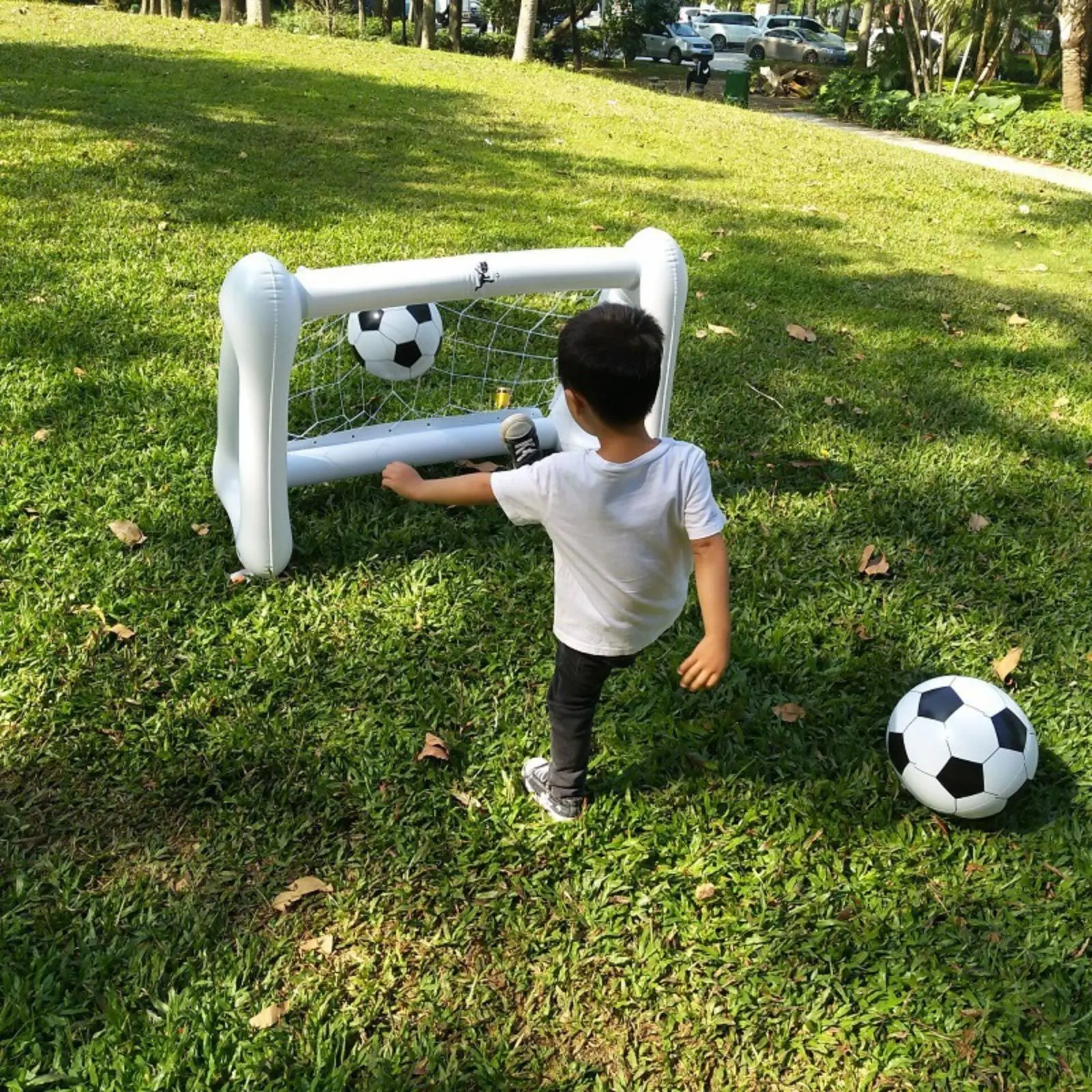 

Inflatable Football Goal Easy to Set up Inflatable Goal Frame PVC Soccer Net Lightweight Sports Equipment for Outdoor