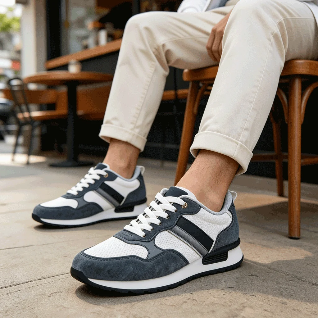 Desai Herren 2026 Herbst Retro Jogging-Schuhe aus Wildleder und Mesh, leicht, atmungsaktiv, mit Schnürung, lässige Sneakers für den täglichen Pendelverkehr. – Detail 6