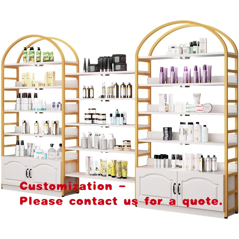 custom.Multi-functional Multi-layer Storage Iron Foldable Display Cabinet Salon Skincare Cosmetics Modern Design Beauty Product