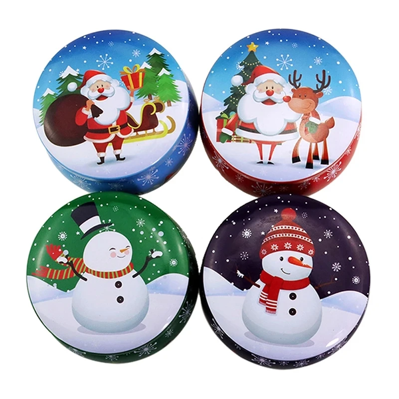 1~5PCS Christmas Metal Tin Jars Coffee Tea Spice Candy Jewelry Storage Case Candle Making Containers Decorations Boxes 4.4OZ