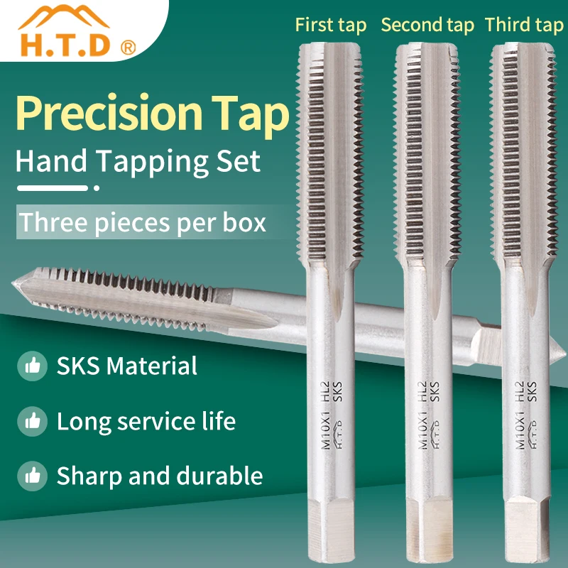 

UFS TAP 3PCS HSS BSW Straight Fluted Screw Thread Tap Metric Plug Hand Taps Drill Bit Set Power Hand Tools