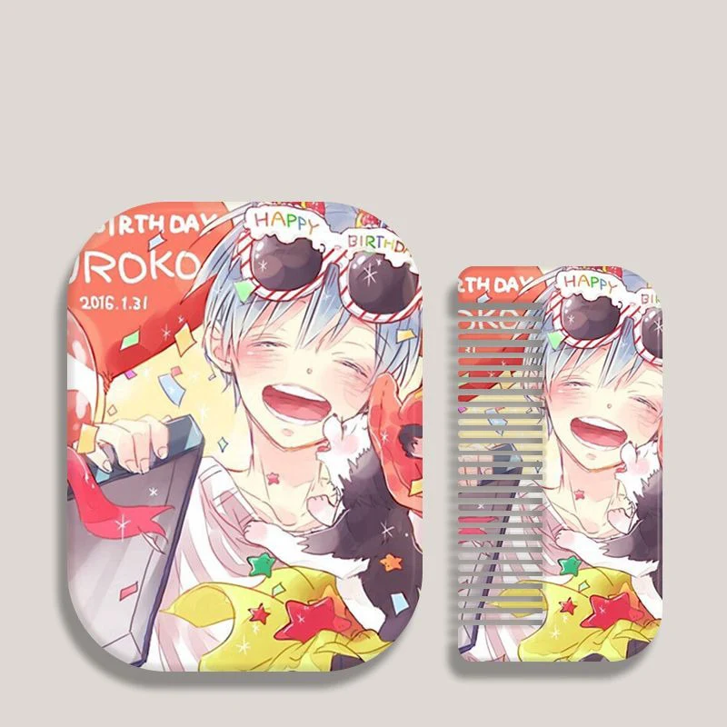 8x6cm, Kuroko no basuke, Folding Single-side Makeup Mirror, Portable Travel, Mini Pocket Light,Anime Cute Girls Kids,Rectangular