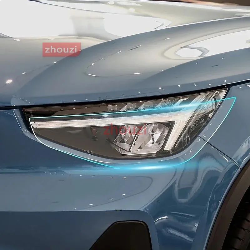 For Volvo XC40 Recharge 2023 2024 Car Headlight Protective Film Smoked Black Tint Wrap Vinyl Transparent TPU Sticker