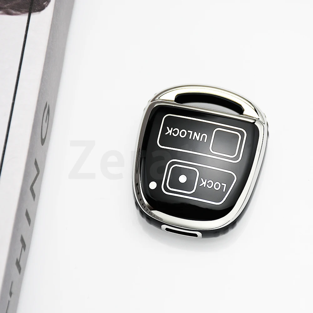 For Lexus LX RX400h ES330 RX330 ES GS LS IS RX SC Silver Edge TPU Keyless Car Key Case FOB For Toyota Land Crusier FJ Cruiser