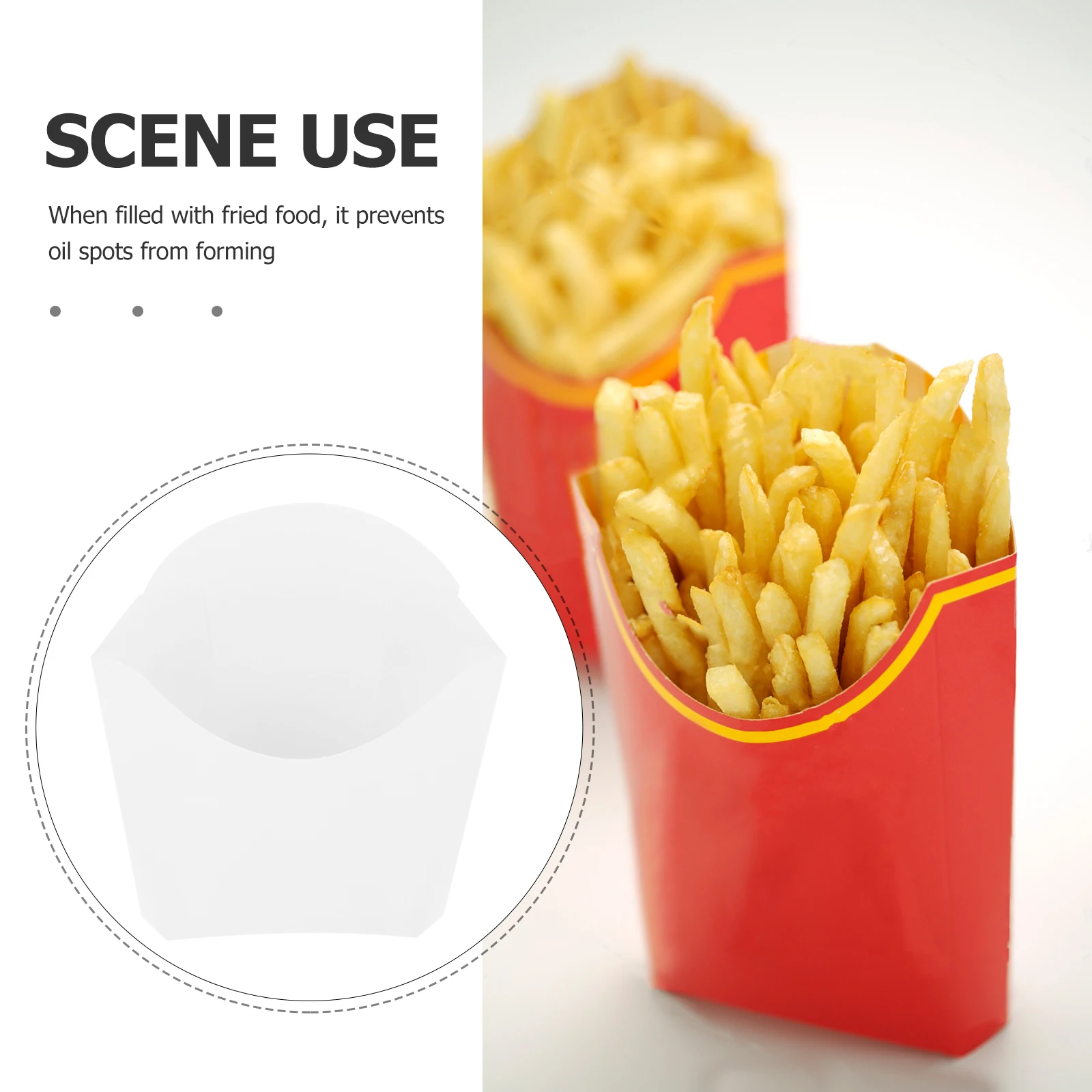 

24pcs Oil-proof Fries Box Strong Disposable French Fries Cup Holder White Paper Fry Holders Snack Containers Mini Cups