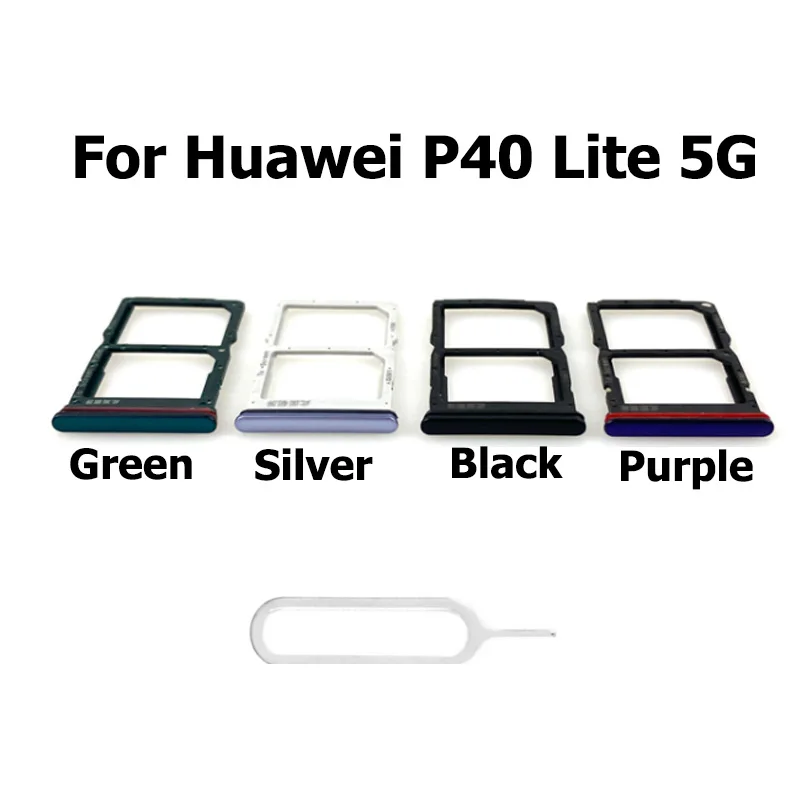 

Replacement New For Huawei P40 Lite 5G CDY-NX9A Sim Card Tray Slot Holder Adapter Connector Repair Parts