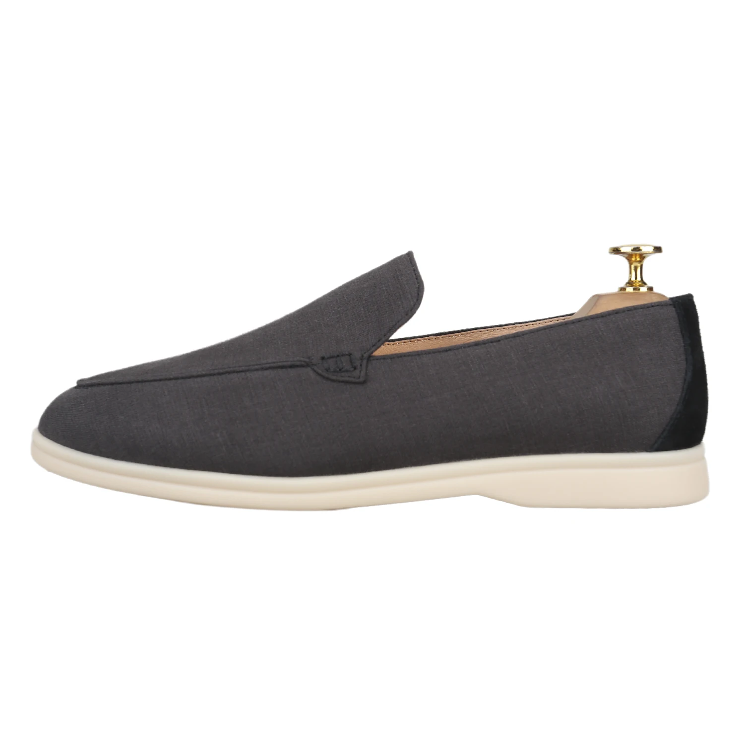 Piergitar Summer Classic Model Two Colors Linen Fabric Slip-On Loafers Old Money Style Handmade Men's Stylish Casual Boat Shoes