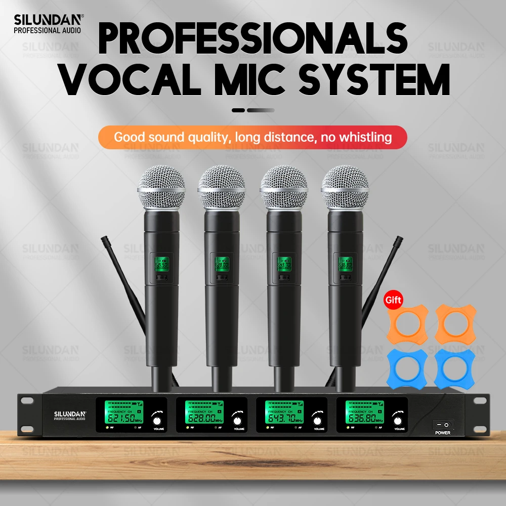 Professional Wireless Microphone Handheld Lavalier Headset Karaoke UHF 80M Distance Used For Family Gatherings KTV Stage Party