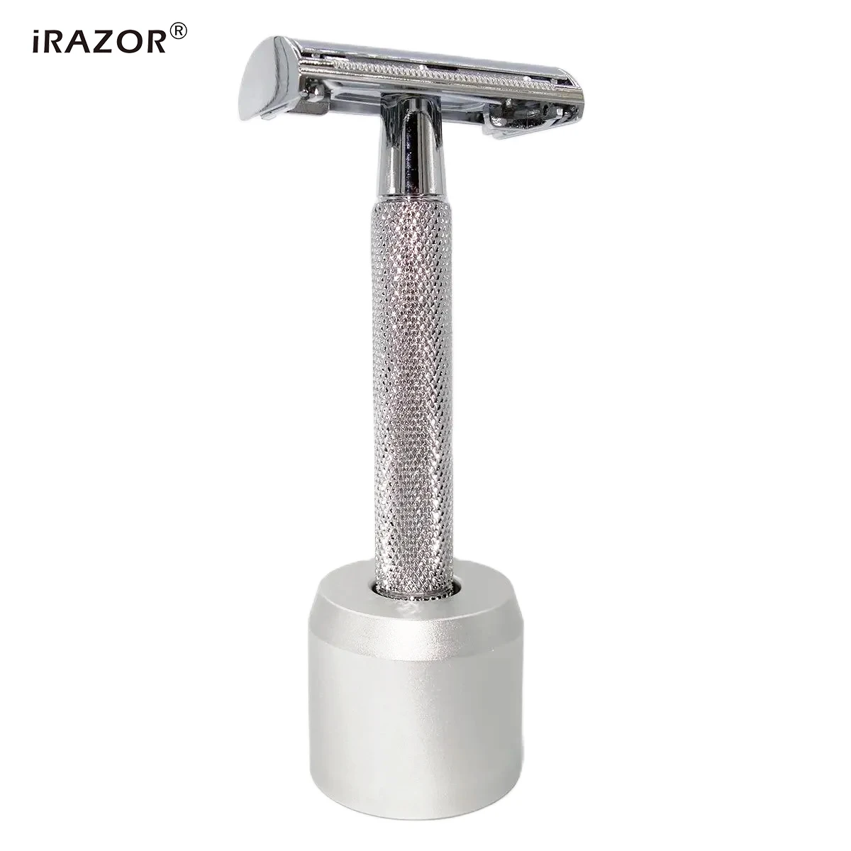 

iRAZOR Classic Double Edge Safety Razor Butterfly Open Style Shaving Machine Men's Beard Shaver with 10 Blades and Stand Holder