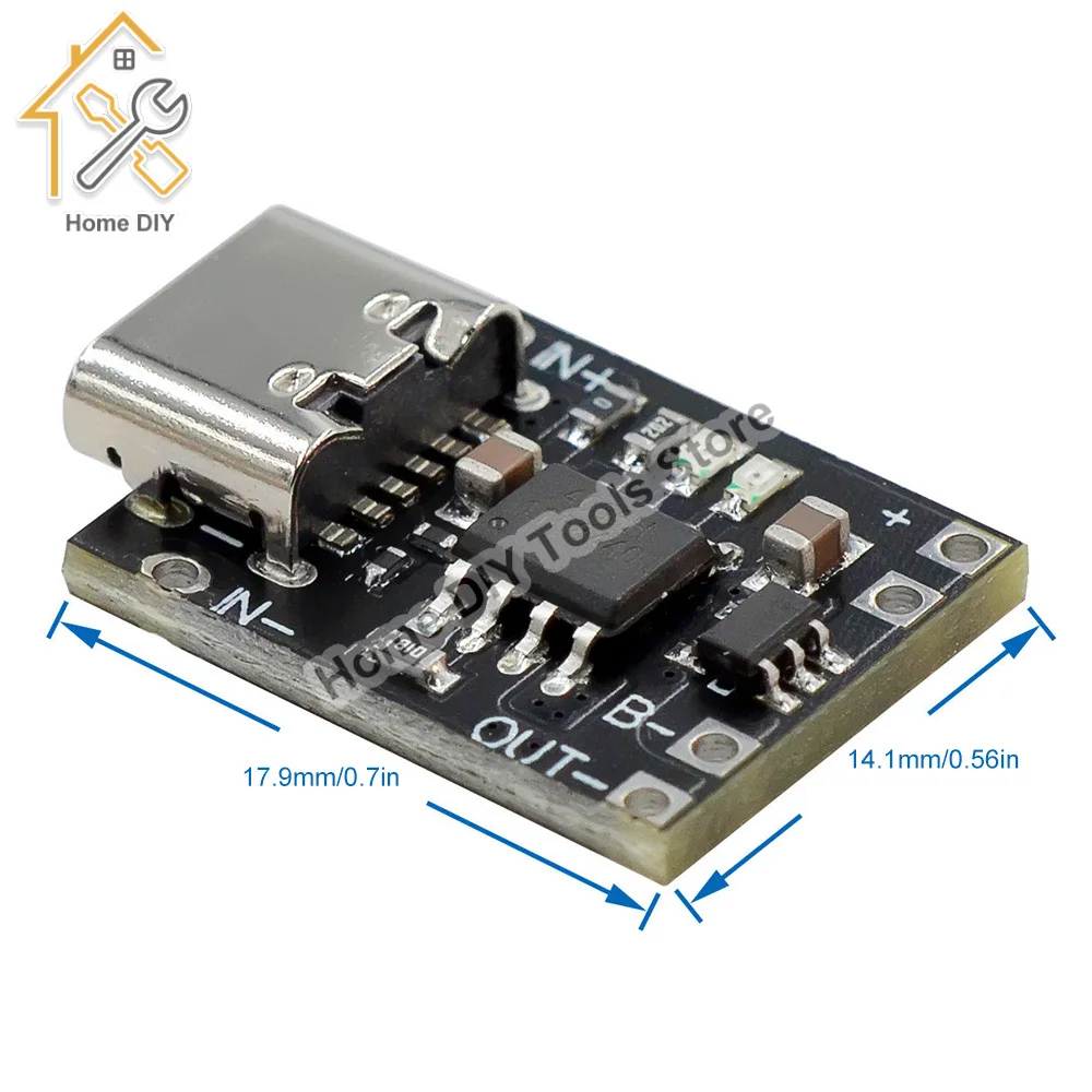 Ultra-Small Lithium Battery Charging Panel 1A Ternary Lithium Battery 3.7V4.2V Charger Module Type-C With Protection Board