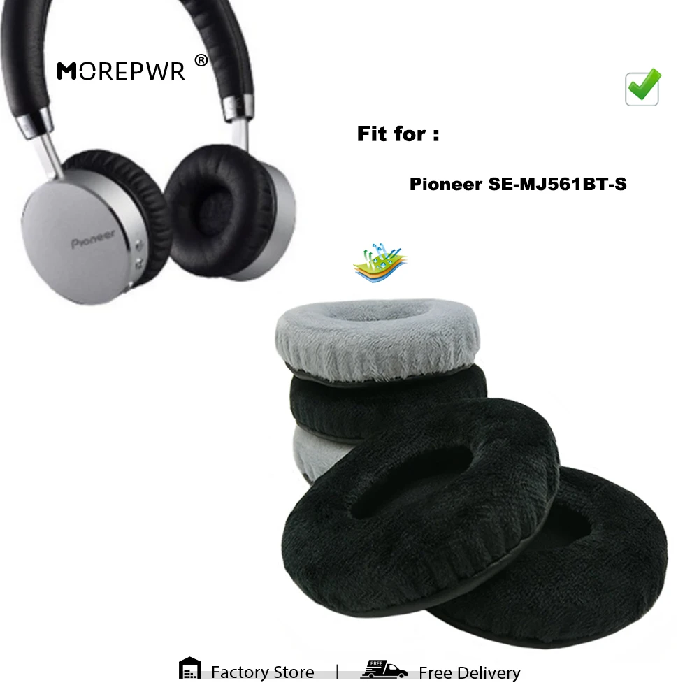 Morepwr New Upgrade Replacement Ear Pads for Pioneer SE-MJ561BT-S Headset Parts Leather Cushion Velvet Earmuff Sleeve Cover